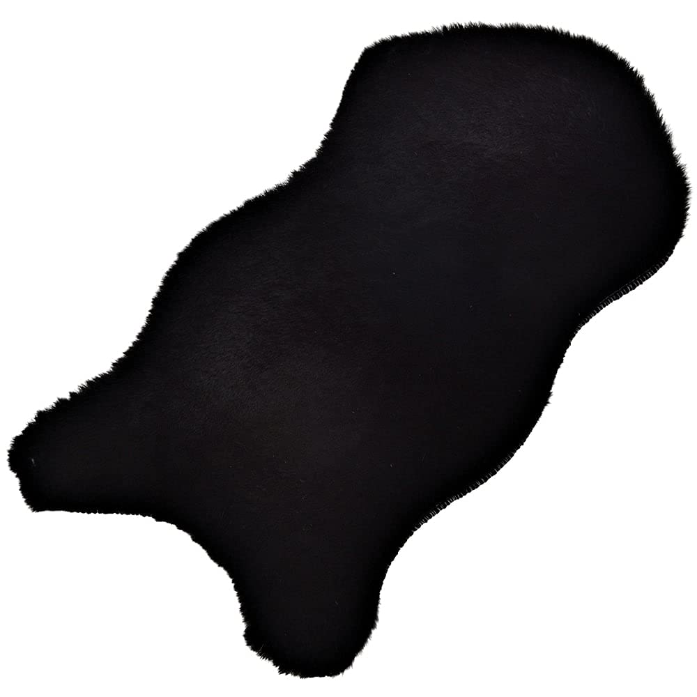 Kunstfell-Dekofell mit kurzem Flor, 50×25 cm, Schwarz