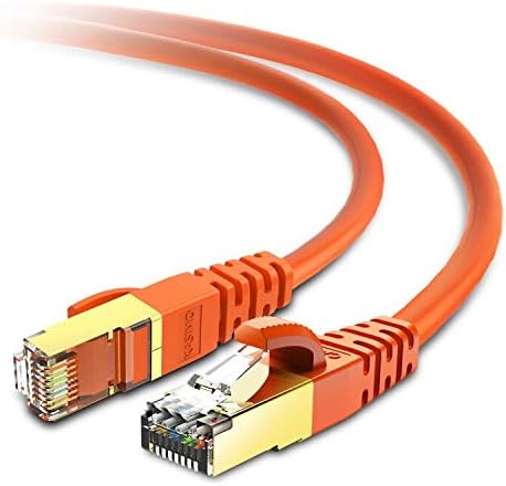 CAT 8 Ethernet Cable Shielded SFTP Internet Network Patch Cord, Heavy Duty High Speed LAN Cables w Gold Plated RJ45 Connector Professional for Router, Modem, Gaming, Xbox (15 Feet, 1 Pack Orange)