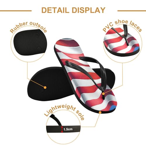 STAYTOP American Flag Flip Flops Sandals of Men's & Women's,Sandals Beach Slippers Shower Slides2