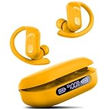 Picture of occiam Wireless Earbuds Bluetooth Headphones Ear Buds 96Hrs Playback Sport Over-Ear Waterproof Wireless Headphones Earphones with Earhooks ENC Mics Clear Call for Sport Running Workout (Yellow)