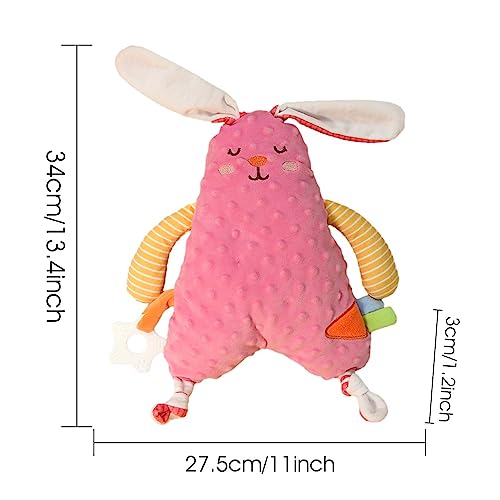 Bebês cobertores de segurança,Cobertor de dentição de brinquedo de pelúcia para estimulação sensoria