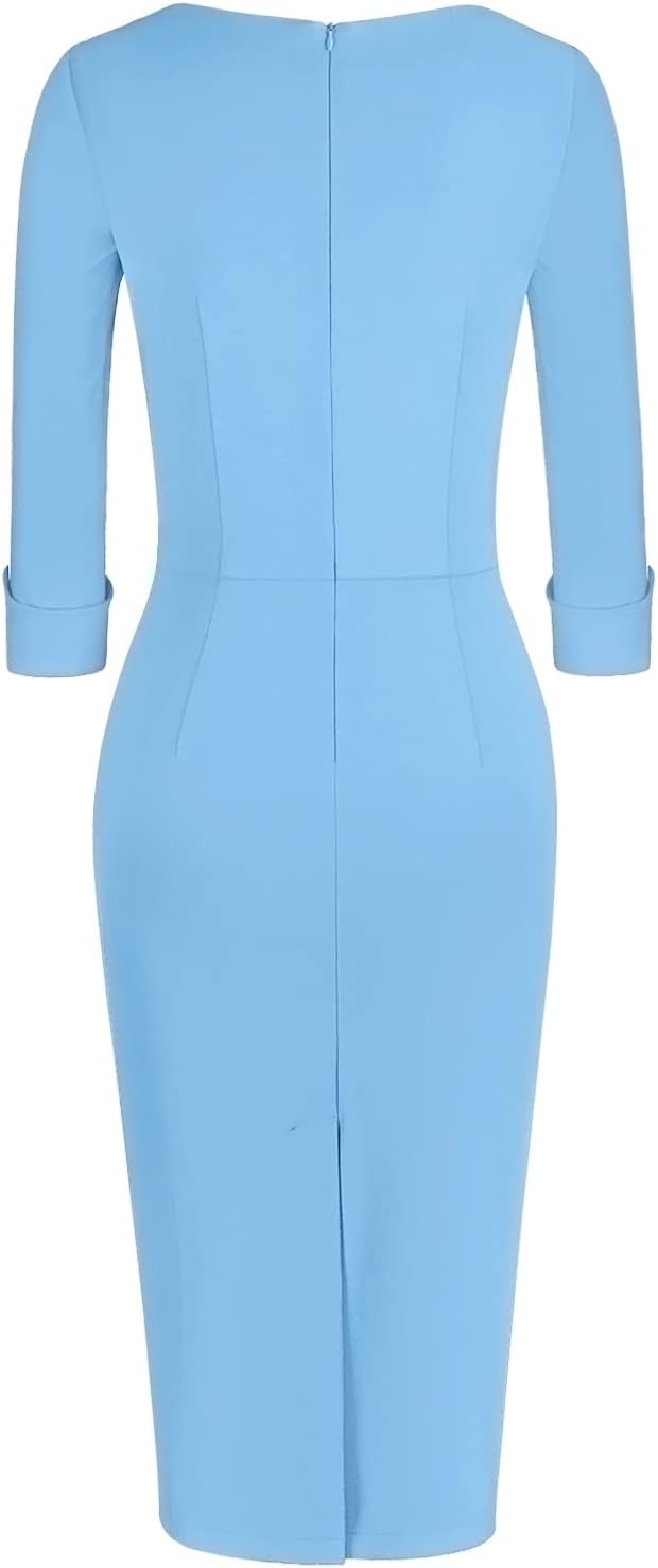 MUXXN Women's 60s Classy Sweetheart Neck Bandage Sheath Work Pencil Dress - Image 4