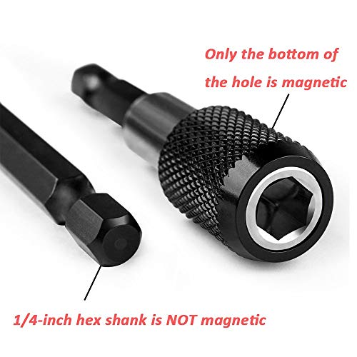 Onwon Magnetic Screwdriver Bit Holder 1/4 Inch Hex Shank Quick Change Drill Bit Extension Set Quick Release Extension Chuck Adapter For Screws, Nuts, Drill, 60Mm #TOP4
