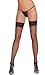 Dreamgirl Women's Lace Top Fishnet Thigh-High Stockings