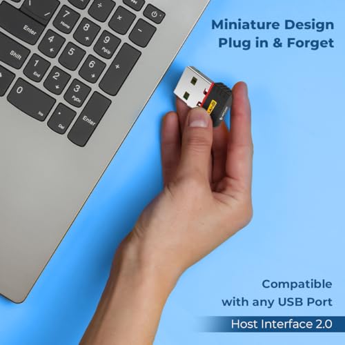 Image of Lapcare 150Mbps Nano Laptop USB Wi-Fi Adapter | Frequency 2.4Ghz | Plug & Play with Free Driver | Supports Windows, Macos & Linux | IEEE 802.11B /G /N (LWD-150), Black