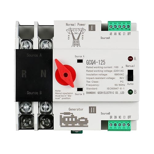 Commutateur de transfert automatique 100A Y31A avec basculement ultra rapide 220V 2P pour maison