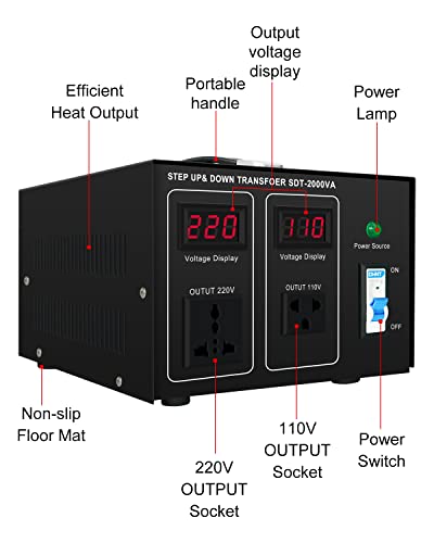 Transformateur step up down 220V 110V robuste en châssis métallique - 2