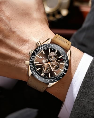Image of BENYAR Mens Watch Chronograph Analog Quartz Movement Quartz Movement Sports Watch 30M Waterproof with Analog Date Watch Men Retro Street Style Men's Watch