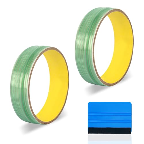 QYRDBGY 2 Stück Knifeless Tape 10m Messerloses Klebeband mit Filzrakel Vinyl Film Schneiden Sicherheit Schneideband Kratzfrei Folie für Car Wrapping Vinylfolie Folienscheiden
