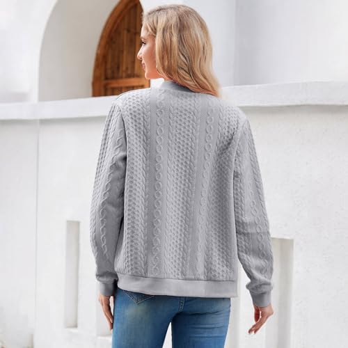 Image of Zip Up Sweatshirts for Women Casual Outfits Cardigan Outerwear Trendy Winter Jackets Coat