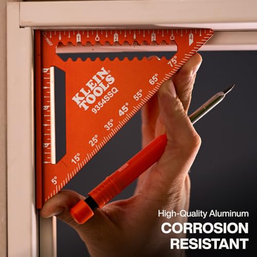 image for Klein Tools 9354SSQ 4-1/2-Inch Trim Square, Aluminum Rafter and Carpen
