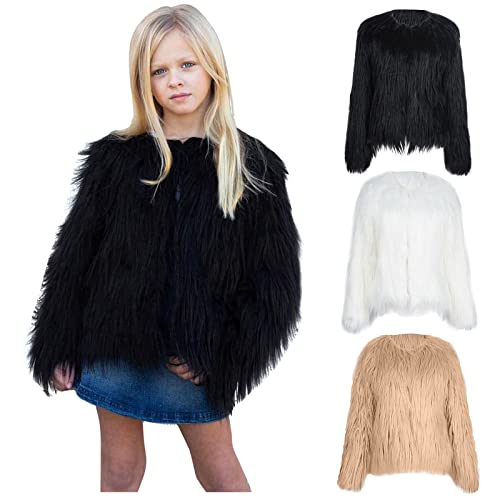 Kids Faux F𝐮r Cardigan Jackets Fleece Trendy Warm Shaggy Coats Girls S𝐡erpa Casual Thick Fall Winter Outerwears3