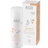 eco cosmetics Bio CC Cream, Tagescreme getönt hell mit OPC, Q10 und Hyaluronsäure, vegane Anti Faltencreme, LSF 30, 1x 50ml