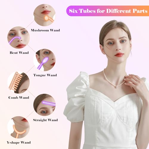 High F-requency Wand, iklestar High F-requency Facial Machine for Hair Growth with 6 Glass Tubes, Handheld Hair Wand Kit for Home Use - Image 2