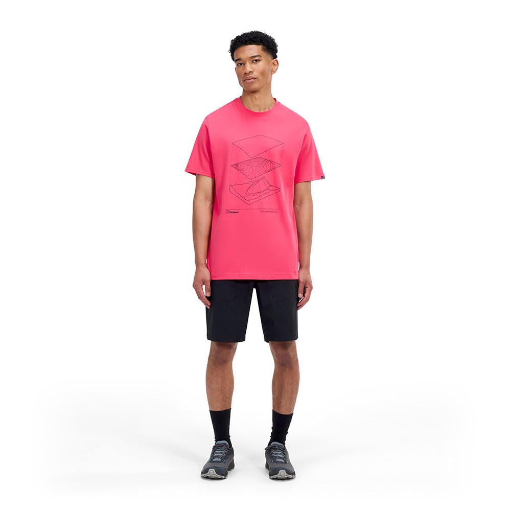 Berghaus Men's Everyday Elements T-Shirt | 100% Cotton Non-Technical T-Shirt, Fiery Pink, M