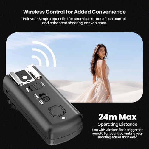 Image of Simpex TT 540 II on Camera Flash with in Built Lithium-ion Battery that Supports USB-C Charging, 2.4 Ghz in Built reciever for Wireless triggering and a Universal hot Shoe Design.