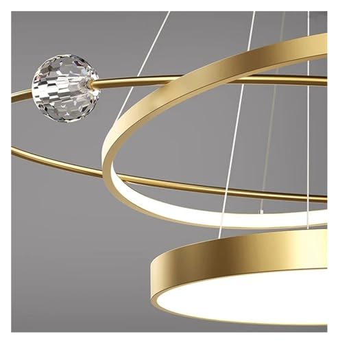 Plafonnier suspendu LED anneau moderne or 60cm - Luminaire intérieur design pour salon et chambre