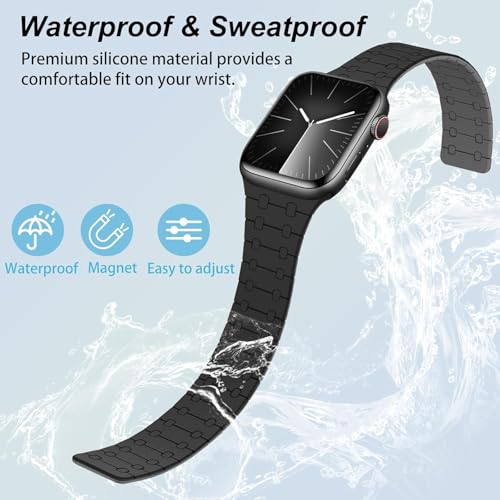 Image of Velour Silicone Watch Strap Compatible with Apple Watch 41mm, 40mm & 38mm, for iWatch Series SE, SE2,10 9, 8, 7, 6, 5, 4, 3 -Sport Loop for Men & Women(Watch Not Included)
