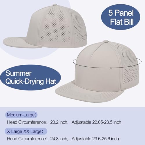 Image of M /L /XL /XXL Oversize Flat Bill Baseball Cap for Men Women Quick Dry Snapback Hats Summer Mesh 5 Panel Cap
