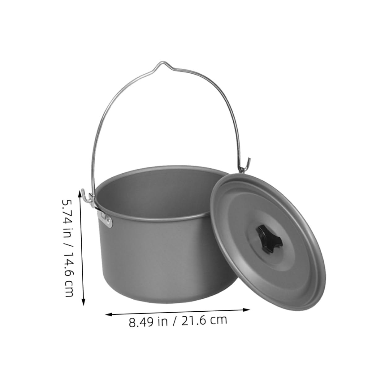 Mikikit Versatile Picnic Pot Set Aluminum Portable Cooking Pot Lid for Campfire Hiking and Outdoor Adventures
