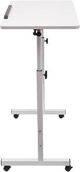 Height Adjustable Mobile Standing Desk with 360 Swivel Wheels and Brakes, Adjustable Tilt Angle Desktop, Sturdy Rectangular Structure Supports 22 lbs Load,for Home Office Workspace Organization