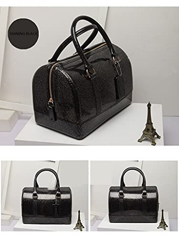 Image of Ladies Summer Jelly Pillow-shaped Top Handle Handbag Candy Color Transparent Crystal Purse