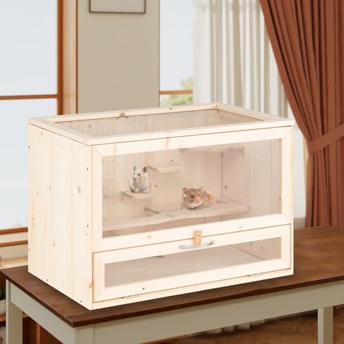 Cage pour hamsters bois rongeurs maisonnette petits animaux GOPLUS