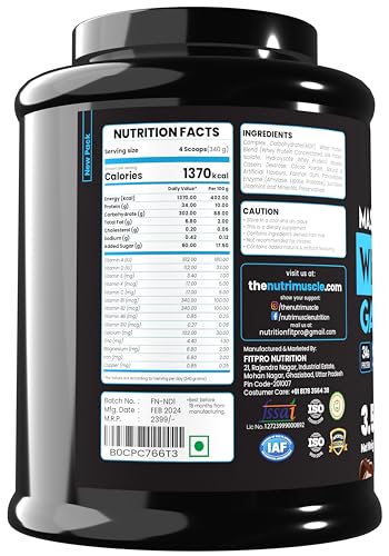 Image of Nutrimuscle Massive Weight Gainer - Choco Treat Flavour | 3.5kg | High Calorie Weight & Mass Gainer for Muscle Growth