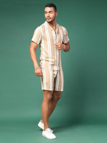 Image of Rigo Printed Co-Ord Set for Men | Casual Shirt & Shorts Night Suit Set | Lounge-wear Nightdress Pajama Set for Mens & Boys | Night Wear, Beach Wear, Vacation Wear Outfit