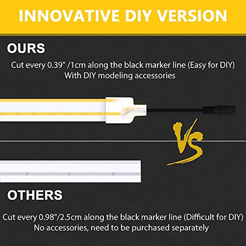 Image of Lamomo LED Neon Lights, 16.4ft Yellow LED Strip Light, 12V 0.39In /Cut Silicone Waterproof Neon Rope Light, DIY Neon Sign for Bedroom Indoor Outdoor Decoration(Power Adapter not Included)