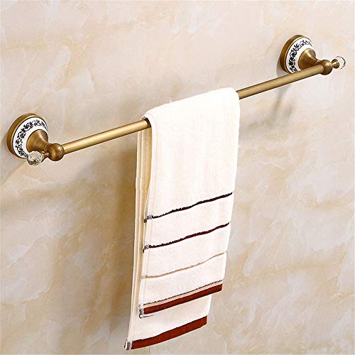 Accesorios de baño Toalla vintage Colgante de baño Colgante de almacenamiento de cobre Estante europeo de toallas Conjunto Barra única Cover