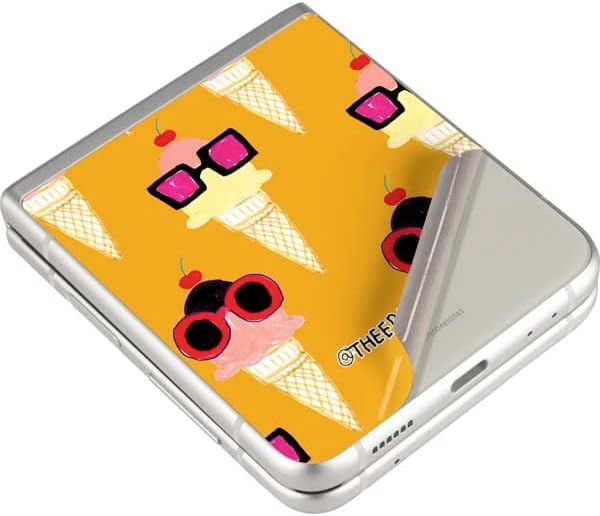 Miniatura 3 de Skinit Decal Phone Skin Compatible with Galaxy Z Flip3 5G - Bouffants and Broken Hearts Ice Cream with Shades Design