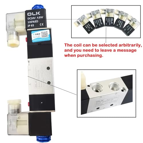 Válvulas solenoides de aire 4V130C-06 y 4V230C-08 de 12V CC para control neumático 5