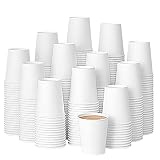 Turbo Bee 300Pack 8oz Disposable Paper Cups, White Paper Coffee Cup，Espresso Cups ,Hot/Cold Beverag
