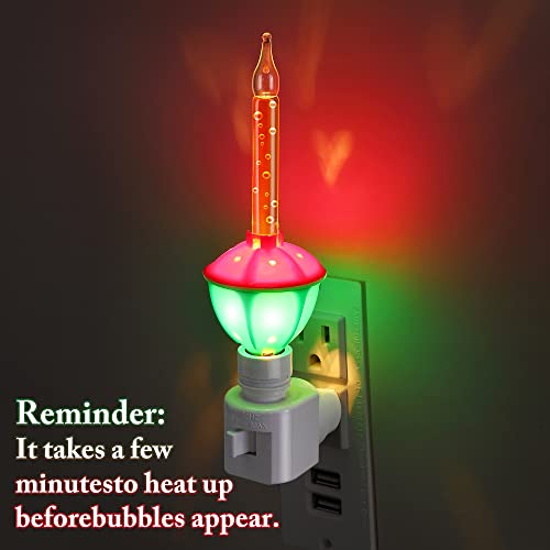 Image of Sumind 3 Pieces Christmas Bubble Lights, Traditional Vintage Night Bulbs with E12 Candelabra Base, Colorful Fluid Christmas Lights with Swivel Plug in Base(White)