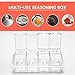 PNDID Clear Seasoning Box, 4 Piece Seasoning Rack Spice Pots, Plastic Storage Container Condiment Jars with Lids and Spoon, Storage Container Spice Jar for Salt Sugar Tea Herbal Coffee Beans