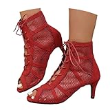 Design : bottines à bout ouvert avec un design sexy et unique. Le laçage réglable permet un ajustement personnalisé et assure un maintien sûr pendant la danse et la course