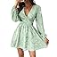 CUPSHE Mini-jurk voor dames, lange mouwen, chique, V-hals, feestjurk, jersey, gebreid, geribbelde volant zoom, herfst, casual jurken, Bruin, XL CUPSHE Mini-jurk voor dames, lange mouwen, chique, V-hals, feestjurk, jersey, gebreid, geribbelde volant zoom, herfst, casual jurken, Bruin, XL