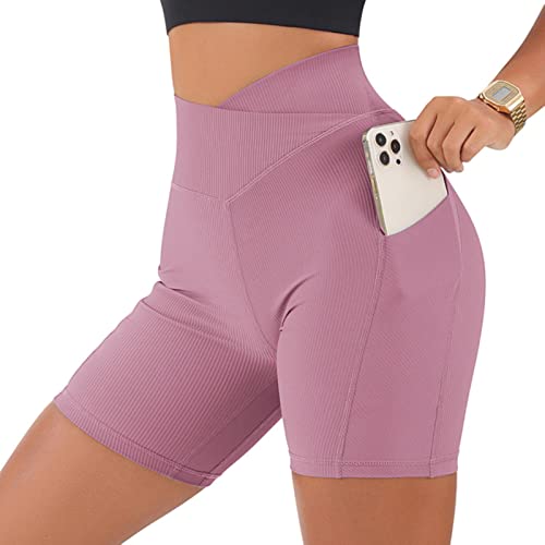 Short taille haute croisée pour femme l'élégance sans couture en sport