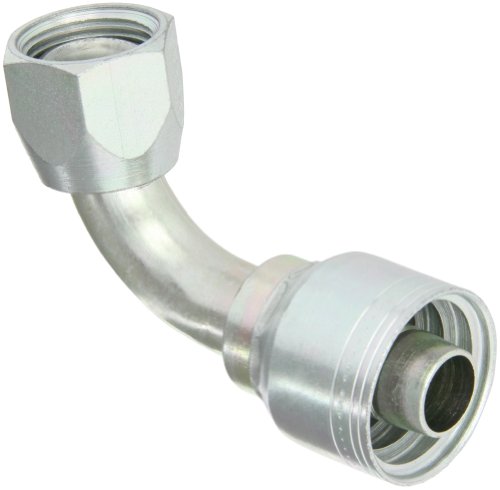 Eaton Weatherhead 12Z-672 Low Carbon Steel WeatherGRIP Hose Crimp Fitting, 90 Degree Swivel, SAE 12 Hose Size x 3/4" JIC Female