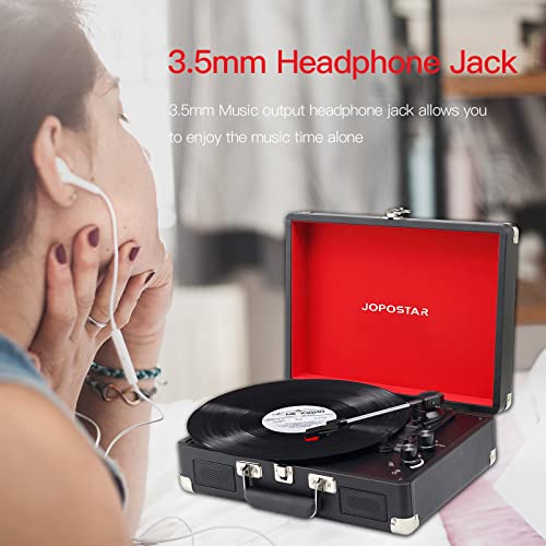 Vinyl Record Player 3-Speed Turntable Bluetooth Output & Input Portable Suitcase Lp Player For Vinyl With Built-In Stereo Speakers Vintage Phonograph Aux In Rca Out #TOP4