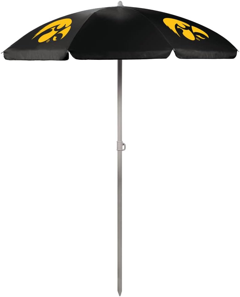 Picnic Time NCAA University of Iowa Hawkeyes Digital Print Umbrella, Black, One Size
