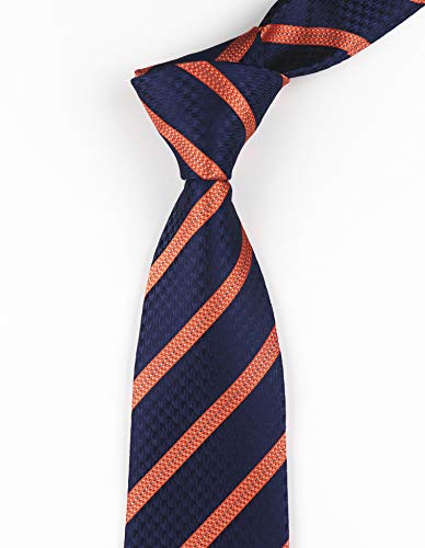 Image of Elfeves Men's Modern Striped Patterned Formal Ties College Daily Woven Neckties