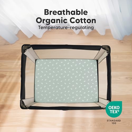 Image of 2-Pack Mini Crib Sheets Fitted, 38x26 Pack N Play Mattress Sheets (Prairie) | Organic Cotton Sheets for Pack and Play Mattress, Soft, Breathable Playard Bedding Sheet, Mini Toddler Bed Cover, Boys, Girls