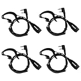 Retevis EEK016 G Forma Walkie Talkie Auricular Manos Libres, Compatible con Retevis RT622 RT27 RT619 RT24 Baofeng UV-5R eSynic Walkie Talkies, Auriculares de Radio de Dos Vías con Micrófono (4 Piezas)