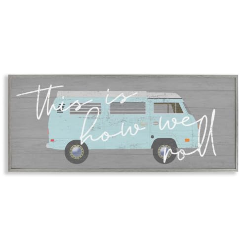 Travel Van Bus Vintage Calligraphy, 10 x 24 Inch Framed Giclée Print