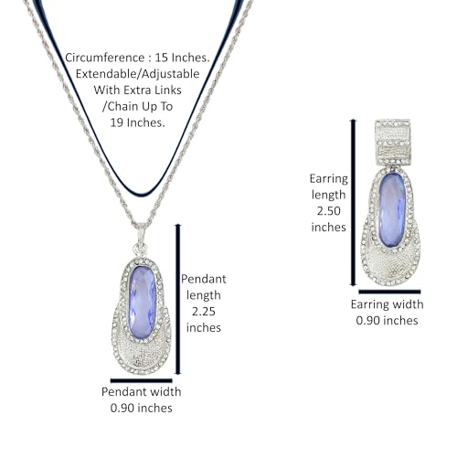 Image of Touchstone Indian Colorful Delicate Desire Traditional Exclusive Designer Jewellery Pendant Sets for Women