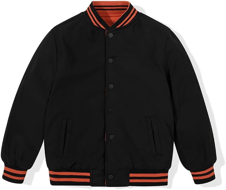 SNOW DREAMS Boys Bomber Jacket Reversible Flight Jackets Fall Spring Varsity Windbreaker - Image 3