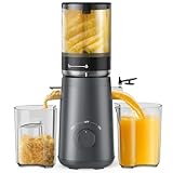 Juicer Machines, TUUMIIST Cold Press Juicer with 5.3" Extra Large Feed Chute Fit Whole Fruits & Vegetables Easy to Clean, High Juice Yield, BPA Free (Gun Grey)