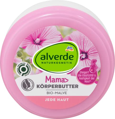 alverde Natural Cosmética – Manteca corporal Mamá malva orgánica, 200 ml